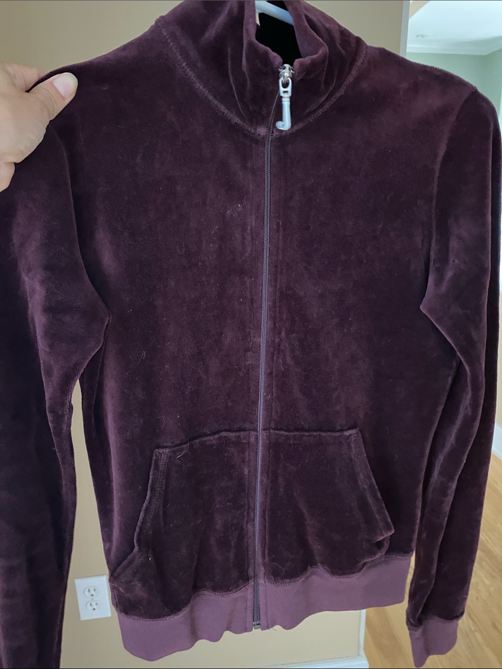 Juicy Couture Burgundy Velour Track jacket S